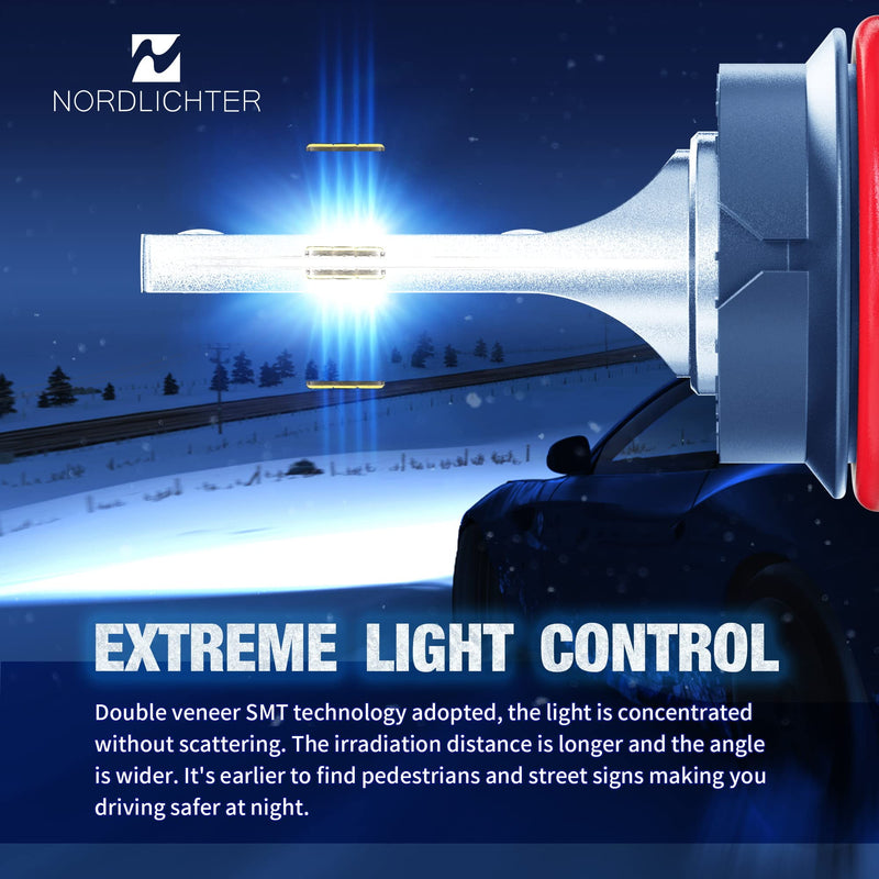 9007 Bulbs, 600% Brighter 9007 Fog Light 6500K Xenon White Extremely Super Bright Plug & Play with Cooling Fan