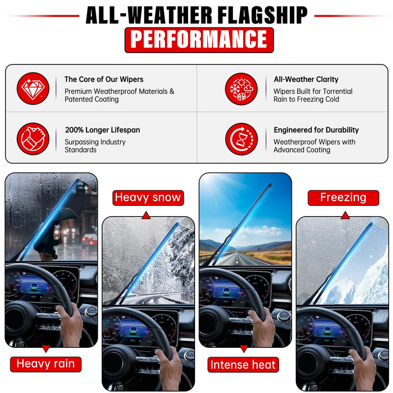 Windshield Wiper Blades Replacement for Subaru Forester 2019 2020 2021 2022 2023 2024 Original Factory Quality Front Rear Wipers Blade Set for My Car - 26" 17" 14" (Pack of 3) 26"+17"+14"