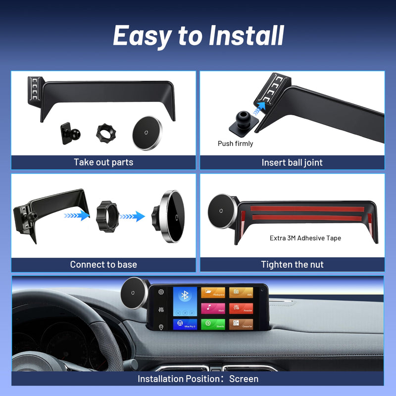 Car Phone Holder for Mazda CX5 (2021-2025, 10.25" Screen Only), MagSafe Car Mount Charger, Magnetic Phone Holder, 15W Wireless Charging, 360° & Hands Free, with Storage Box, CX-5 Interior Accessories Mazda CX5 | 2021-2025