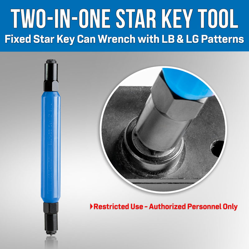 JONARD TOOLS SKF-800 Fixed Star Key Can Wrench with LB & LG Patterns