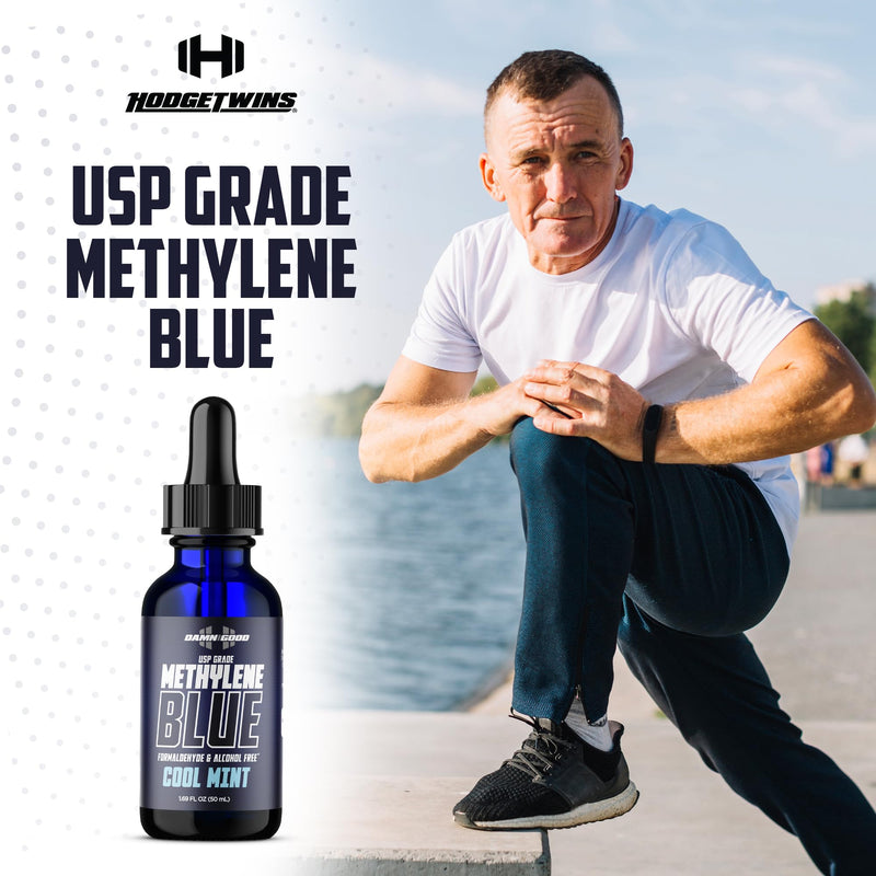 The Hodge Twins Damn Good Methylene Blue Drops – Pharmaceutical-Grade Energy Support Methylene Blue Supplement – Refreshing Potent Blue Drops for Men & Women - Cool Mint Flavoured