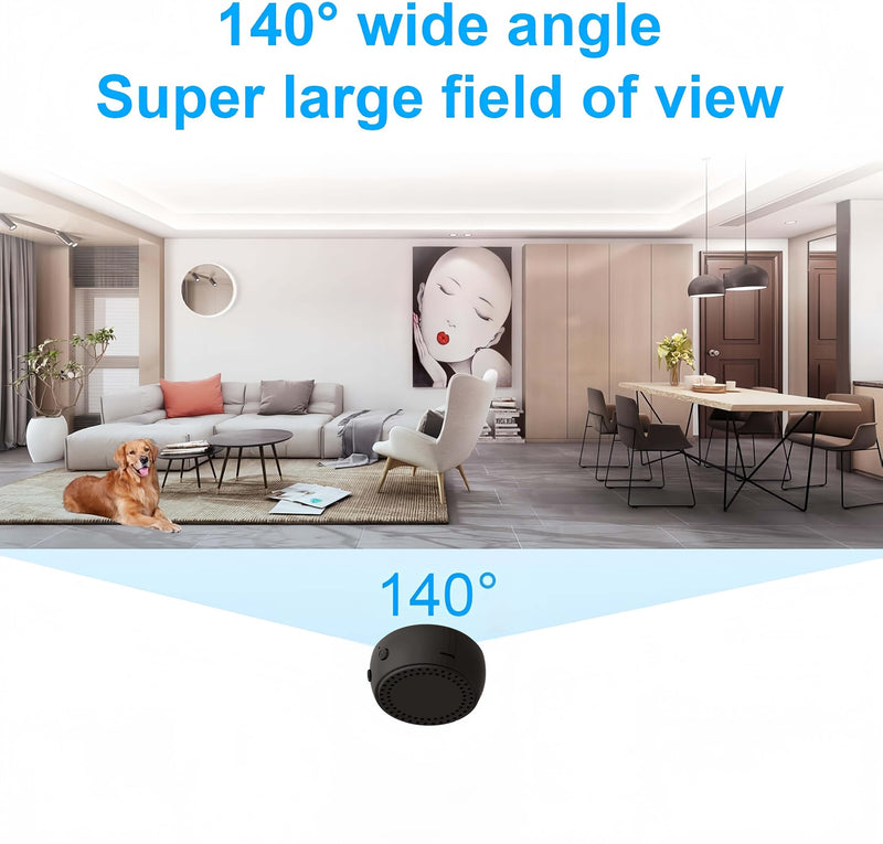 HsiaoPun Home Camera 1080P Wireless WiFi Small Nanny Cam Portable Indoor Secret Tiny Video Security Cameras with AI Motion Detection Night Vision
