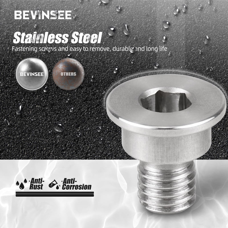 Bevinsee Brake Disc Rotor Screw 34211161806 Compatible with BMW E36 E46 E90 E91 E92 E93 E39 E60 E61 E88 F30 Z3 Z4 320i 323i 328i 330Ci 330d 330xi 335i 525i 530i, Stainless Steel Retaining Screw Stainless Steel-1