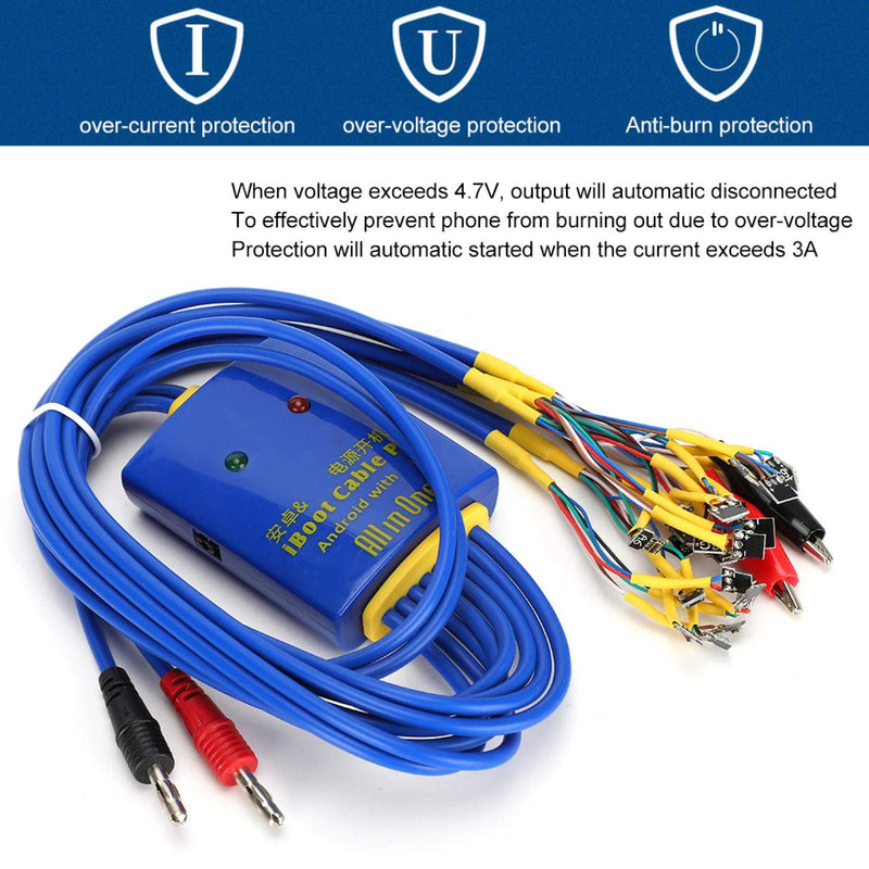 Multipurpose Phone Power Test Cable, Smart DC Power Supply Boot Control Line Cable, Current Test Cable Motherboard Repair Testing Tool for Phone