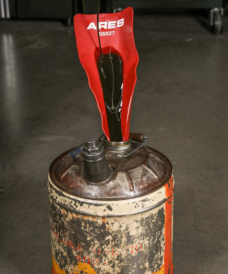ARES 56027 - Universal Flexible Oil Funnel - Spill-Free Oil Filling - Easy to Use 1-Person Design - Fits Multiple Applications 56042 56045