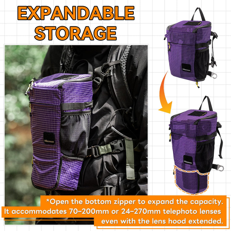 HIKEMAN Shoulder Bag Case for Camera - Outdoor Waterproof Shockproof Camera Bag,Detachable Strap for Daily Use,Travel,Cycling Climbing(Black) Black