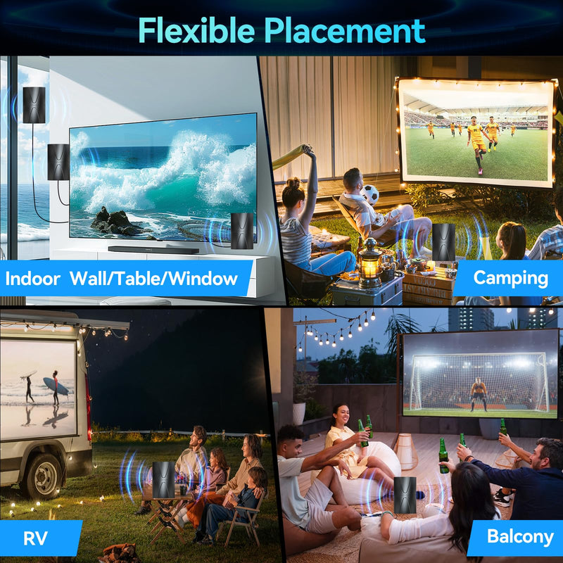 4900+ Miles Range Digital Antenna,2026 Strongest TV Antenna for Local Channels and All Smart/Old TVs with Amplified Signal Booster