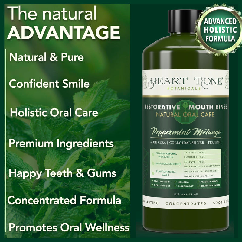 Colloidal Silver Mouthwash | Nano Silver Alcohol-Free Mouth Rinse | Aloe Vera, Zinc, MSM & 18 Botanical CO2 Extracts | pH Balanced | Fluoride Free | Peppermint