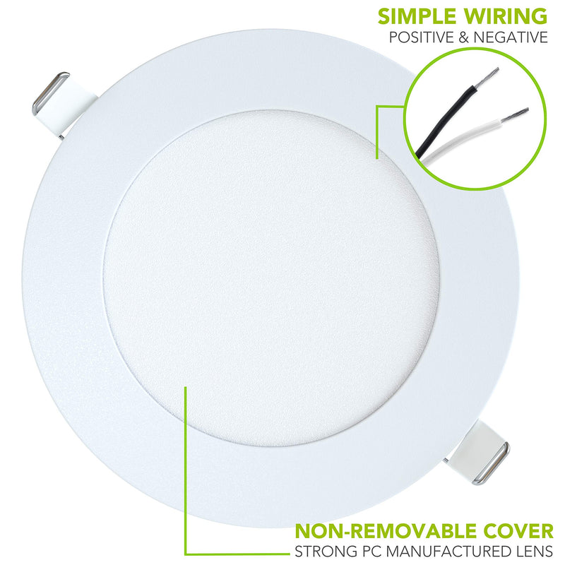 LeisureLED 5 Pack RV Boat Recessed Ceiling Light 480 Lumen Super Slim LED Panel Light DC 12V 4.75" 6W Full Aluminum Downlights, (Neutral/Natural White) Neutral / Natural White