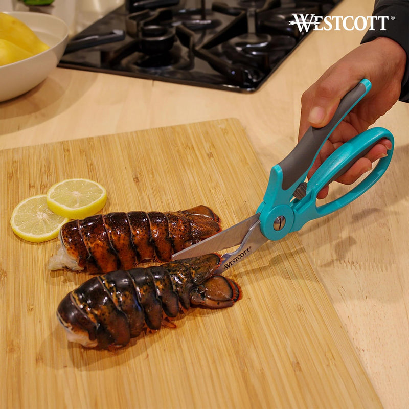 Westcott Titanium-Bonded Kitchen Shears 4pk, Durable and Versatile Scissors with Soft Handle for Precise Cutting, Ideal for Cooking 4-pack