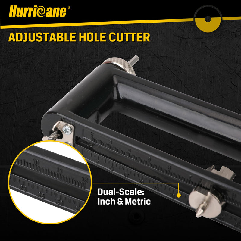 HURRICANE Adjustable Hole Cutter, Sheet Metal Circle Cutter from 2 to 12 Inch,HVAC Ductwork Roofing Hole Cutter for 24 Gauge Steel 26 Gauge Stainless Steel