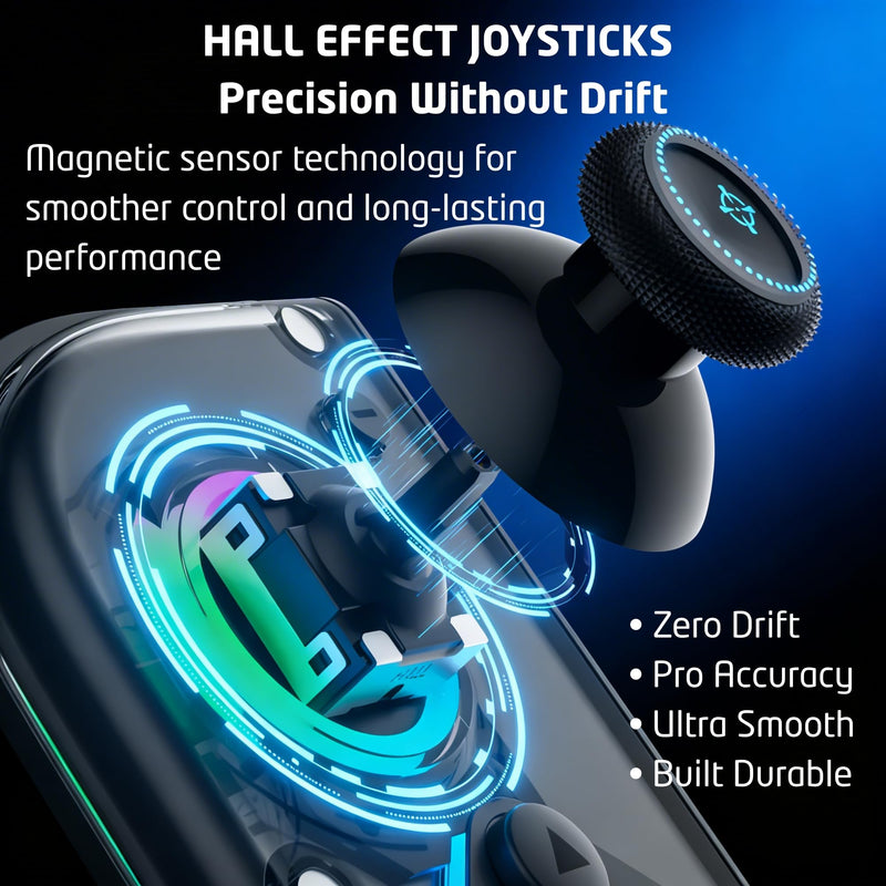 TNDA Wireless Controller Compatible with Switch and Switch 2, Charging Adapters Included, Hall Effect Joystick Wireless Joypad with RGB Lighting, 6-Axis Gyroscope Motion Control, Turbo Button, Rechargeable Battery