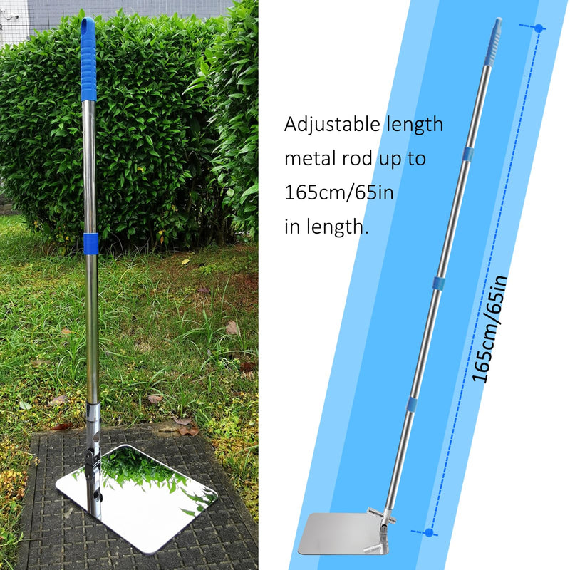 Under Vehicle Inspection Security Mirror – Large Under Car Search Mirror Couple to 3/4-in Extendable Threaded Poles for Check on Checkpoints, Airports, Hotels, Clubs, Police Sheriff and Milita Base 1