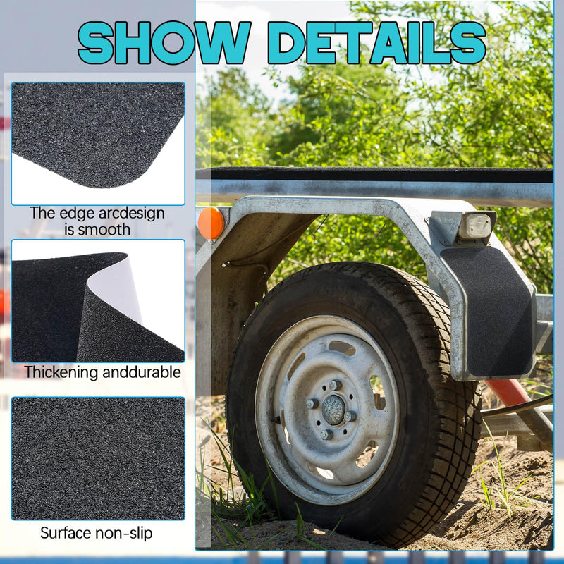 12 Pcs Marine Flooring for Boats Non Slip Pads 6 x 12inch Boat Trailer Steps Adhesive Traction Pads Anti-Slip Pre-Cut Traction Grip Tape Ship Flooring Tools Accessories