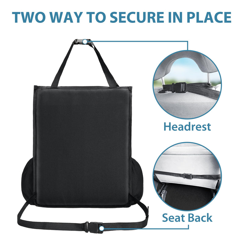 Elantrip Car Front Seat Organizer, Back Seat Storage with Adjustable Straps Truck Seat Organizers for Delivery Drive, Office File, Passenger Seat Black