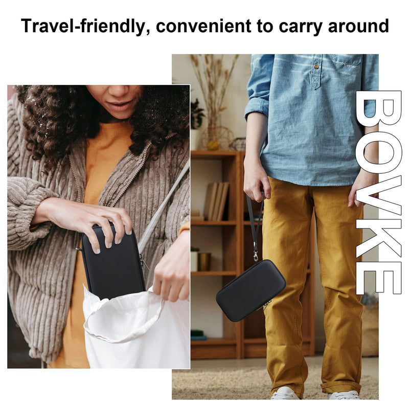 BOVKE Carrying Case for Polaroid Hi-Print 2nd Generation Bluetooth Connected 2x3 Pocket Photo Dye-Sub Printer, Mesh Pocket for Polaroid Hi-Print Paper - 2x3 Paper Cartridges and Cables, Black