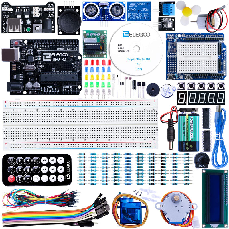 ELEGOO UNO Project Super Starter Kit & ELEGOO Upgraded 37 in 1 Sensor Modules Kit