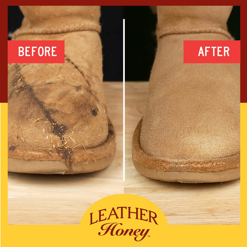 Leather Honey Suede Cleaner: Non-Toxic Suede & Nubuck Care, Made in the USA Since 1968. Clean and Restore Suede & Nubuck Shoes, Boots, Jackets, Uggs, Bags, Purses and More. Safe for Any Color & White