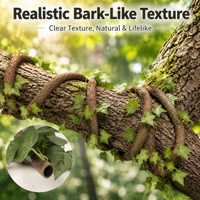 Artificial Leaf Vine Decor – Flexible Wire Protector for Indoor Outdoor Use | Garden, DIY Landscaping & Home Decor 1/2 Inch x 10FT