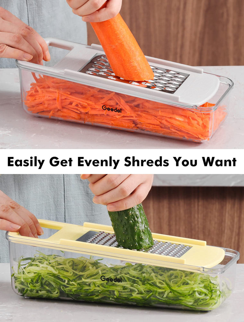 Geedel Professional Mandoline Slicer for Kitchen, Multi Purpose Vegetable Slicer Cutter, Vegetable Cutter Onion Cutter for Veggie Fruit Cheese Light Blue