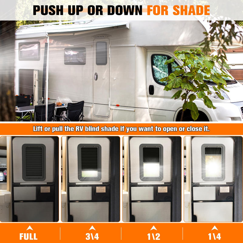 Thin Shade for RV Entry Doors, 12'' x 21'' RV Window Shade Compatible with Lippert Prepped Entry Doors, RV Door Window Shades Covers, RV Camper Window Blinds, RV Shades for Camper Window 21"L x 12"W