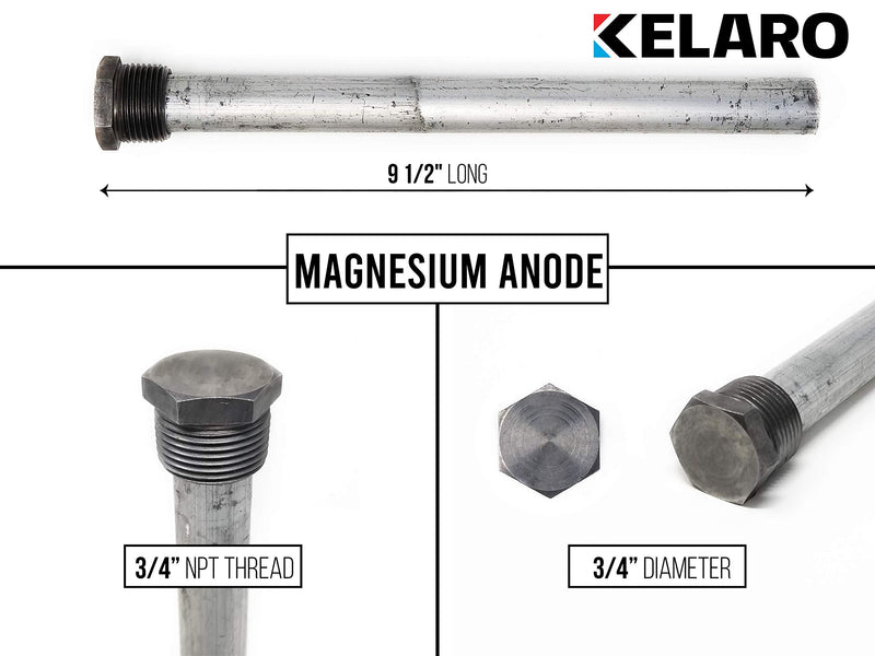 RV Water Heater Magnesium Anode Rod (2-Pack) by Kelaro - Fits Suburban and Mor-Flo Camper Water Heaters