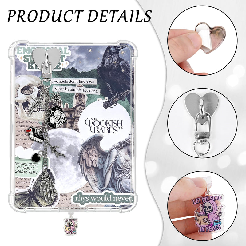 Mantveil Charm Chains for Kindle, 6PCS Dark Romance Accessories Charms | Including 1 Charm Chain, 2 Dust Plug Charm Type C, 4 Cardstock Insert, Compatible with Kindle Paperwhite 11th 12th Generation