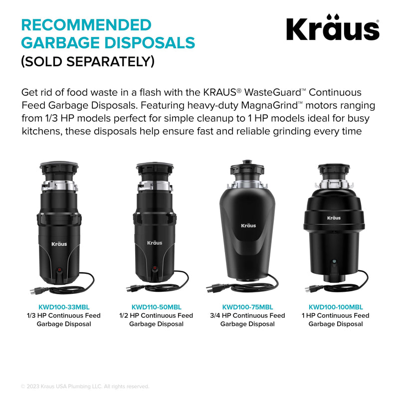 KRAUS Flat-Top Garbage Disposal Air Switch Button in Matte Black, KWDB-20MB – Push Button ONLY