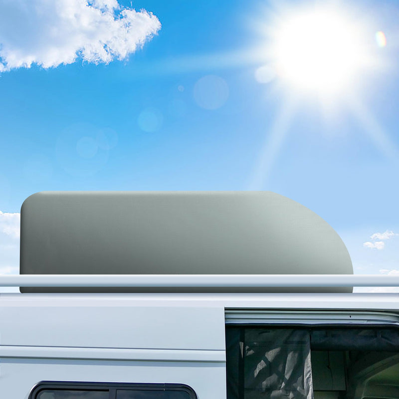 RunNico 2PCS RV Air Conditioner Cover, Gray RV Air Conditioner Winter Cover with Drawstring, Dustproof RV Roof Top AC Protection for Outside Travel 2 pcs