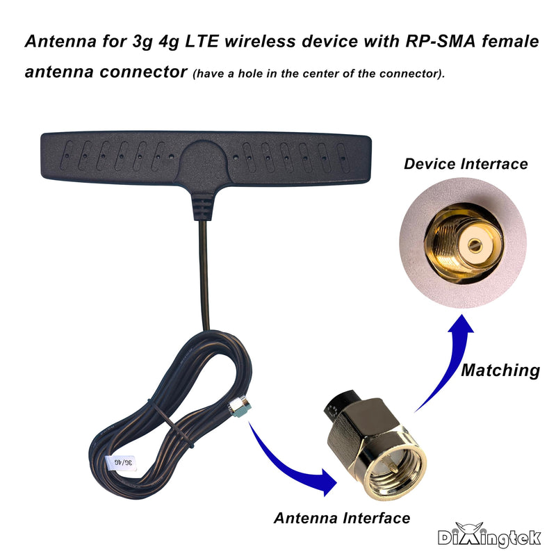Outdoor 10ft Adhesive GSM 3G 4G SMA Antenna, Compatible with Cellular Camera Router Network Card IP Camera Video Hunting Game Camera Security Camera Waterproof T-Shaped 4G Antenna