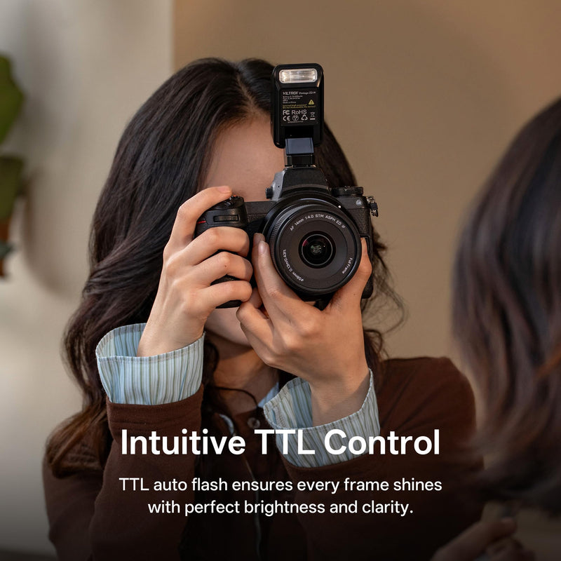 VILTROX Z2 Mini Foldable TTL Camera Flash for Fujifilm | Compact On-Camera Flash with 60mm Raised Head Design, 28mm Wide Coverage, 10Ws Output