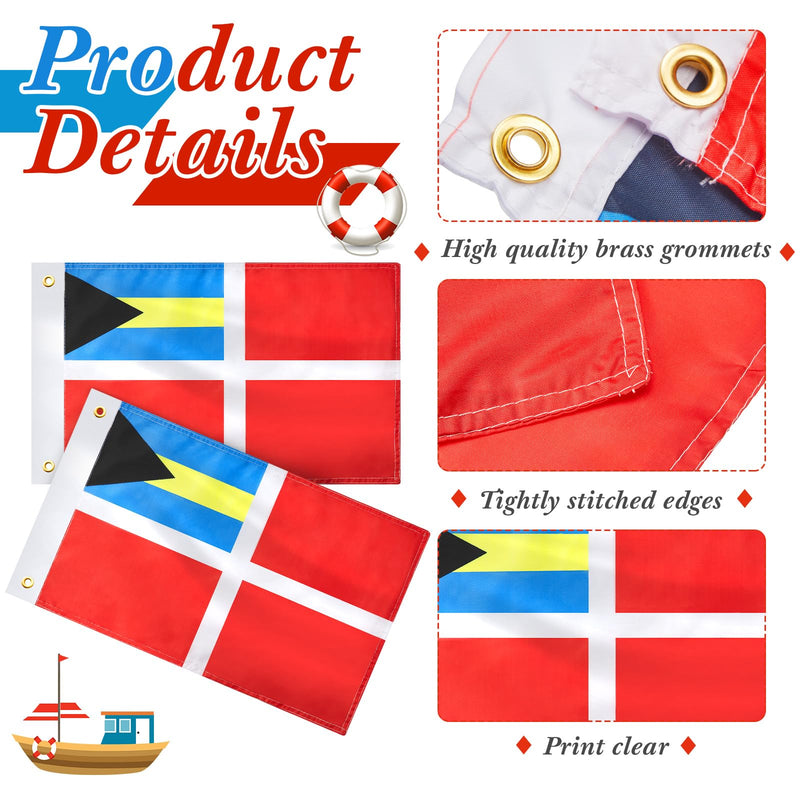 Irenare 2 Pcs Bahamas Flag Bahamas Courtesy Boat Flag Safety Polyester for Vessels Registered Visiting Foreign Waters (12 x 18 Inch) 12 x 18 Inch