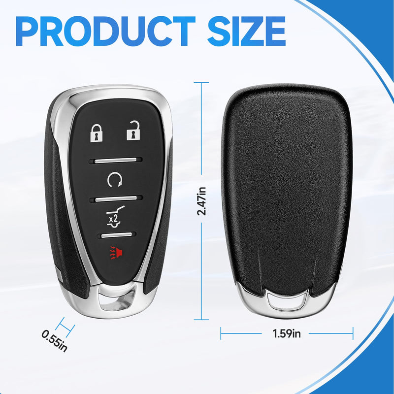 2 Pcs Key Fob Replacement Remote fits for Chevy Equinox 2018 2019 2020 2021 2022 2023 2024 2025 Smart Car Keyless Entry Remote HYQ4AA HYQ4AS 315 MHZ ID46