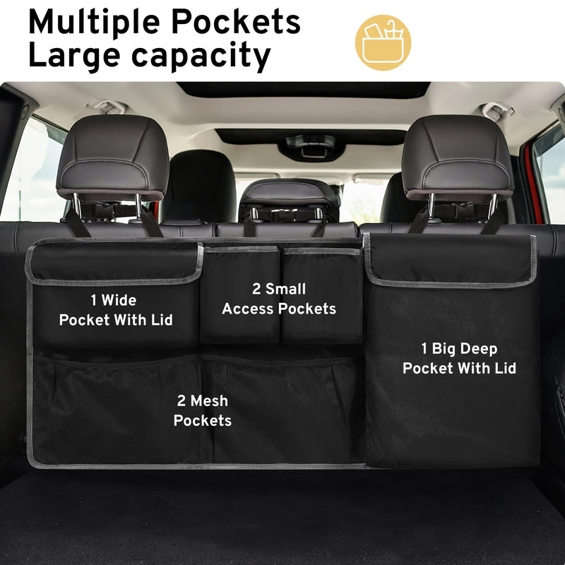 XHRING Car Trunk Organizer Storage Backseat Hanging Bag for Mazda CX5/CX-5 CX30/CX-30 CX50/CX-50 CX9/CX-9 CX3 CX7/CX-7 GS GT I Sport Touring Carbon Edition SUV Camping Accessories 2000-2024 2025