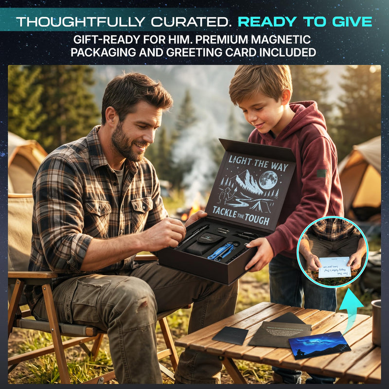 17-in-1 Multitool Pliers with Large Scissors | 6-in-1 Tactical Pen & Carabiners | Gifts for Men, Dad, Husband | EDC Survival Gear | Includes Magnetic Box, Nylon Sheath & Greeting Card