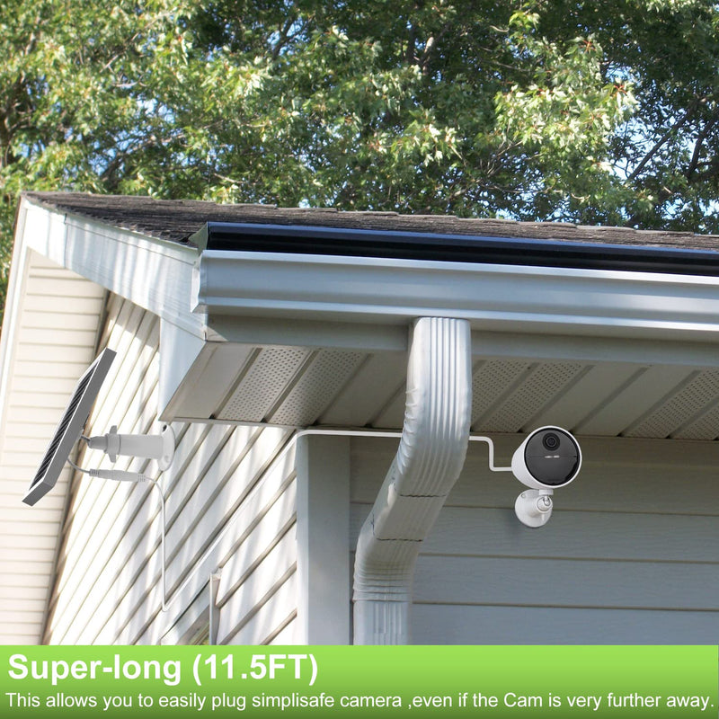 UYODM Bundle - Solar Panel and Wall Mount Compatible with SimpliSafe Wireless Outdoor Security Camera,Power Your SimpliSafe Outdoor Camera continuously - Silver - 2PACK