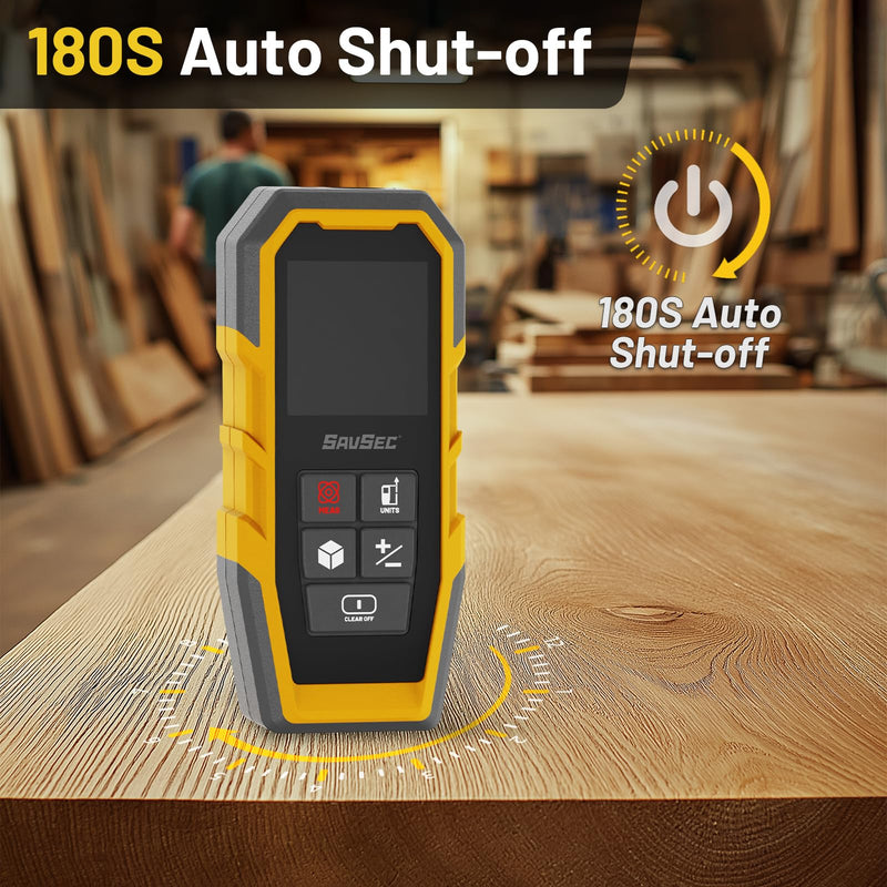 Laser Distance Meter, Digital Laser Measuring Tool with 4 Unit Switching, 1/16in Accuracy, Measuring Distance/Area/Volume/Pythagorean 229FT