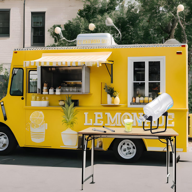 Chunful Lemonade Stand Supplies Include Stainless Steel 3-5 Gallon Water Jug Stand, Dispenser Valves, Straw Brush, Straw Puncher for Plastic Lids Lemonade Cups with 9.8 Inch Stainless Steel Muddler