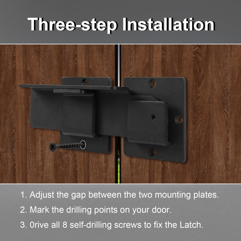 9" Flip Gate Latch Lock with Padlock Hole, 4mm Aluminum Anti-Rust Alloy Door Latch for Outdoor Wooden Fence, Sliding Swing Open Door,Wooden Fence, Barn Door, Shed,Yard,Screws(9 in - 2 Pack) 9 in - 2 Pack