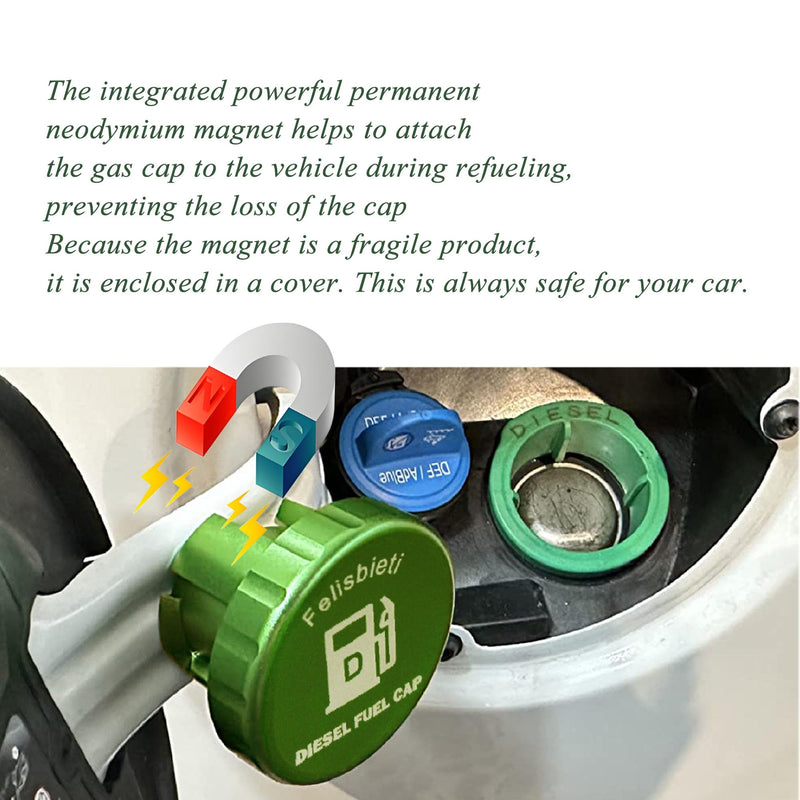 Ram Diesel Fuel Cap - Aluminum Magnetic, for 2019 2020 2021 2022 2023 2024 2025 Dodge Ram 1500 2500 3500 Diesel fuel tank Cover-Ram Accessories diesel cap for 2019-2026