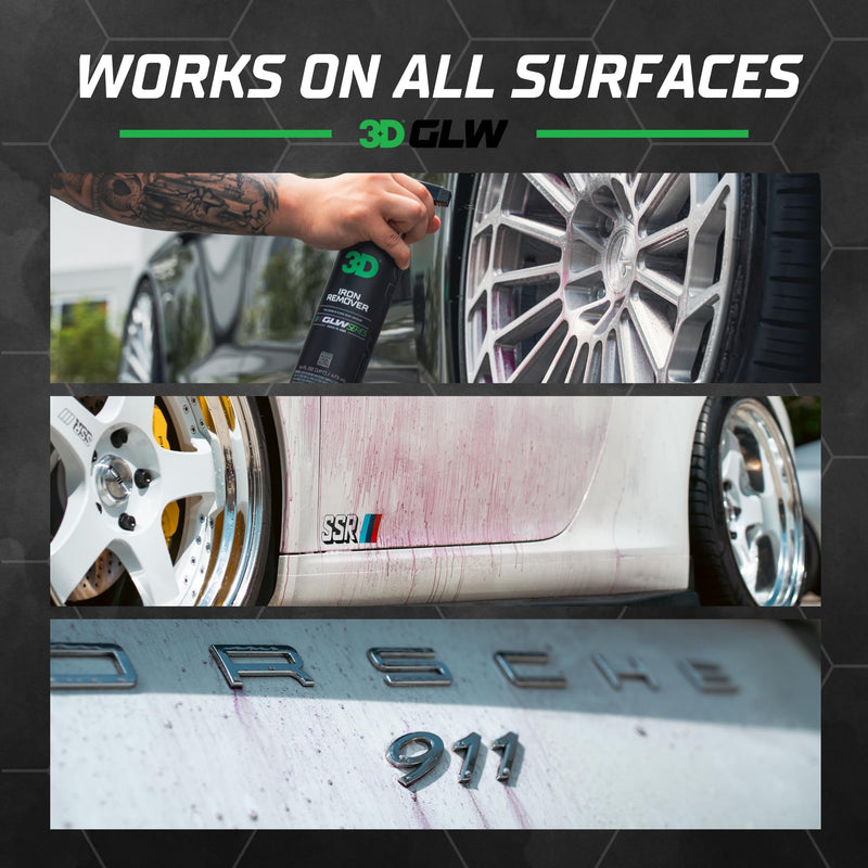 3D Iron Remover GLW Series | DIY Car Detailing | Hyper Effective Wheel Decontamination | Removes Iron Particles, Dirt, Brake Dust | Rapid Results | Ultimate Iron & Surface Contaminate Eliminator, 16oz 16 Oz