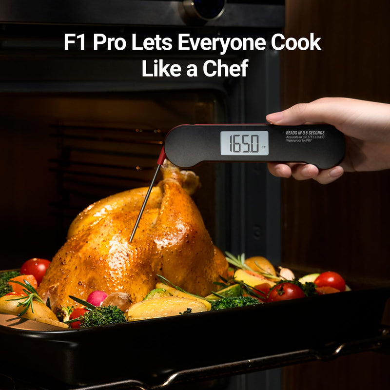 ThermoMaven Professional Meat Thermometer Digital, 0.6 Sec Instant Read, ±0.5℉ NIST Certified Accuracy, 100% Waterproof, Bright Backlit, Temperature Indicator for Grill, BBQ, Smoker 0.6 Seconds