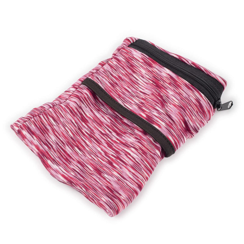 Wrist Pouch Wrist Wallet Sports Wristband Wallet with Zipper Pocket for Running Jogging Cycling Yoga Red