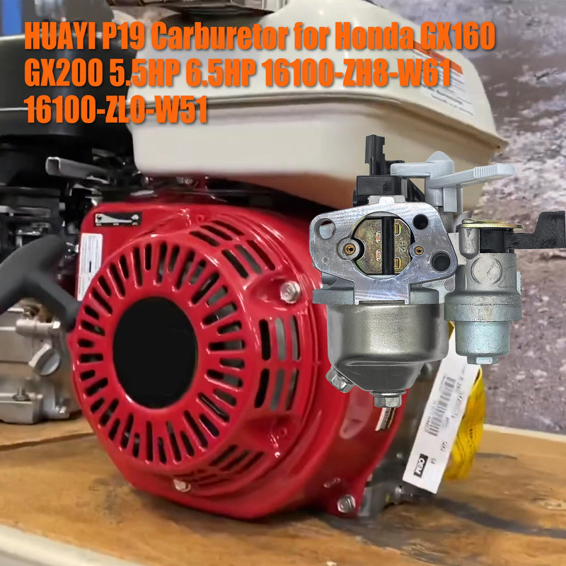 HUAYI P19 Carburetor for Honda GX160 GX200 5.5HP 6.5HP 16100-ZH8-W61 16100-ZL0-W51 Predator 196cc 212cc 224cc OHV Engine