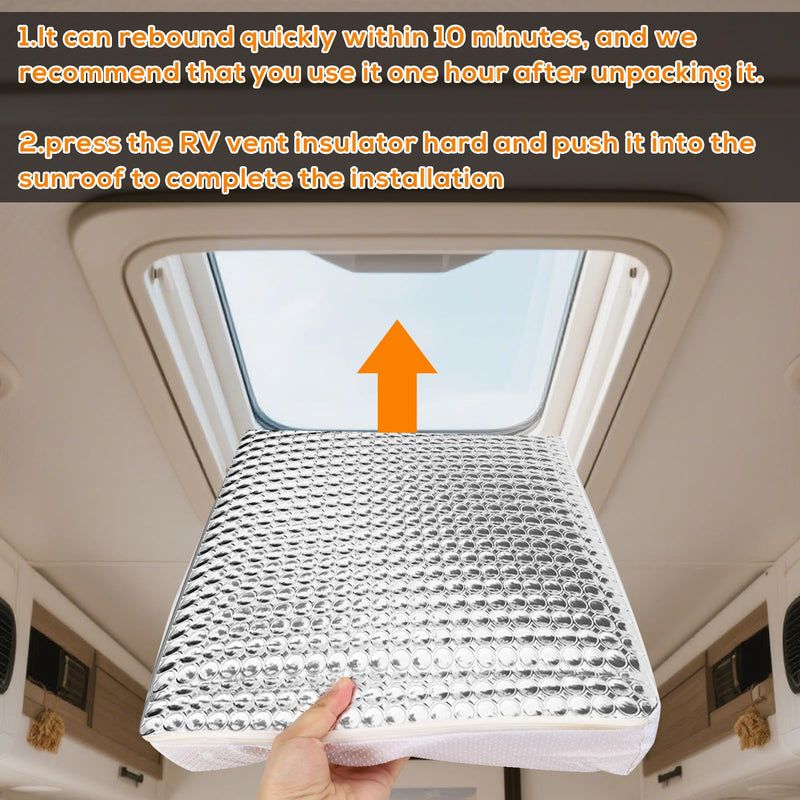 YUNVI RV Skylight Insulator 14x22x2.8,RV Vent Cover and Skylight Shade,Waterproof RV Vent Insulator Sunroof Pillow for Inside Camper Shower
