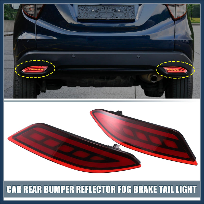 Rear Bumper Reflector LED Fog Brake Tail Turn Signal Light 33505T7SA01 33555T7SA01 Red Yellow for Honda HR-V 2015-2021 Red Lens (Set of 2) Stylish Design