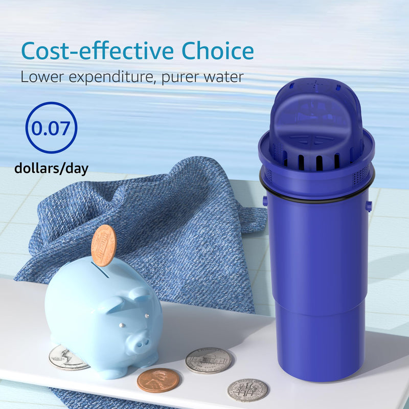 AQUA CREST CF10A Water Filter Replacement for Pur® Plus Pitcher Water Filter, CRF950Z, PPF951K, PPF900Z, PPT700, PPT111, CR1100, DS1800 and All Pur® Pitchers and Dispensers, NSF Certified, 6 Pack