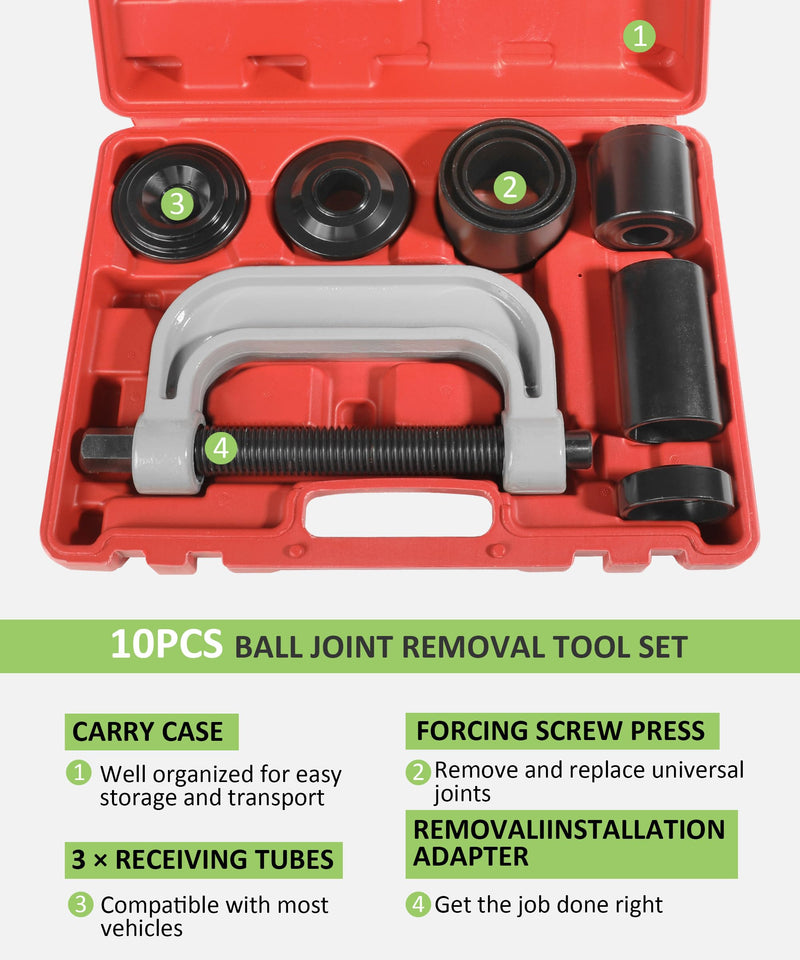 RACOONA Ball Joint Removal Tool Kit,Ball Joint Press,Car Accessories Ball Joint Separator Tool,Bushing Press Kit with 4x4 Adapters,U Joint Press and Removal Tool for Most 2WD/4WD Cars and Light Trucks