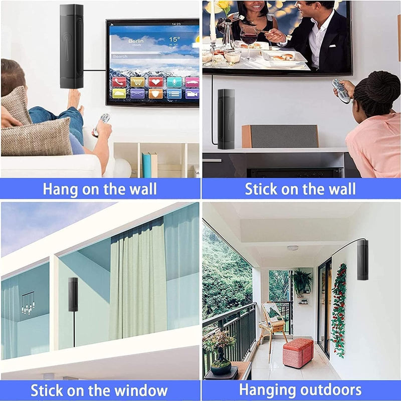 TV Antenna Indoor for Local Channels with Amplifier | Long-Range Reception Supports Digital 8K 4K 1080p 360°Reception HD Smart TV/Older TVs Medium