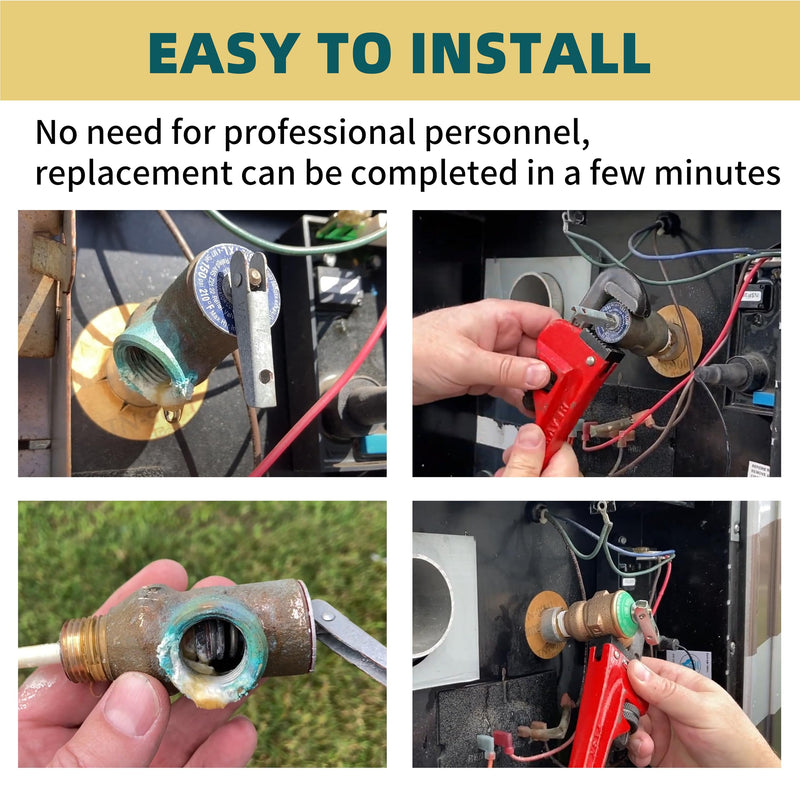 Upgraded 91604 Atwood 1/2" 150PSI 210°F Temperature and Pressure Relief Valve Replace Camco 10423 for GC6AA GC10A G6A GC10A GCH6A EHM4/6/11/20 G9/G16/GE9/GE16/GEH9/GEH Series
